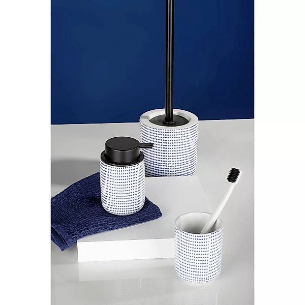 Seifenspender blau weiß Keramik H/D: ca. 13x7,5 cm günstig online kaufen