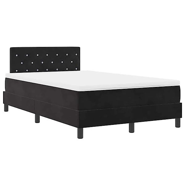 vidaXL LED Boxspringbett mit Matratze Schwarz 120 x 200 cm Samt 3342580 günstig online kaufen