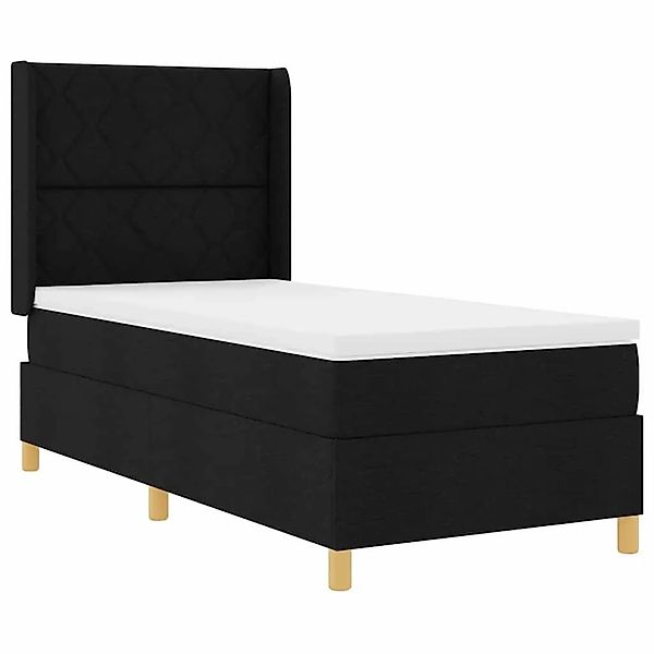 vidaXL Boxspringbett mit Matratze Schwarz 100 x 200 cm Stoff 3343744 günstig online kaufen