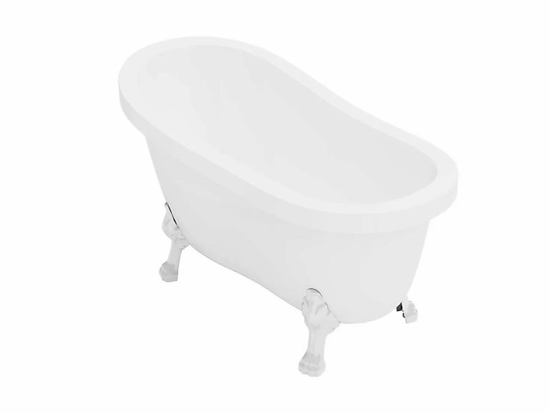 Freistehende Badewanne mit weißen Löwenfüßen - 171 L - 145 x 74 x 77 cm - W günstig online kaufen