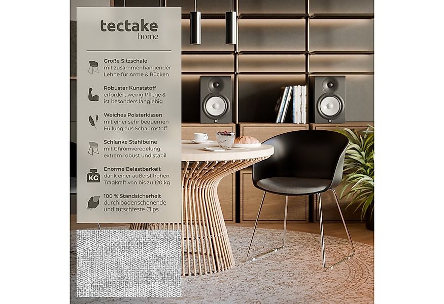 tectake Esszimmerstuhl Kunststoff-Armlehnstuhl (Set, 6 St), Weich gepolster günstig online kaufen