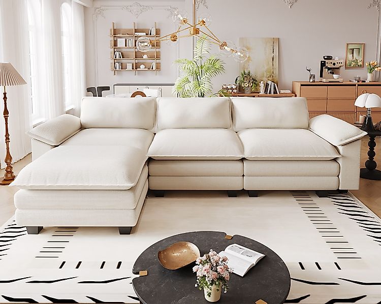 HOMALL Ecksofa U-förmiges Sofa, abnehmbar, 310cm*8cm*141cm, günstig online kaufen