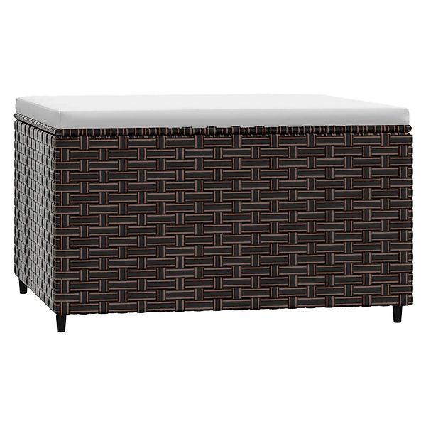 VidaXL Gartenhocker mit Kissen Braun Poly Rattan 1 günstig online kaufen