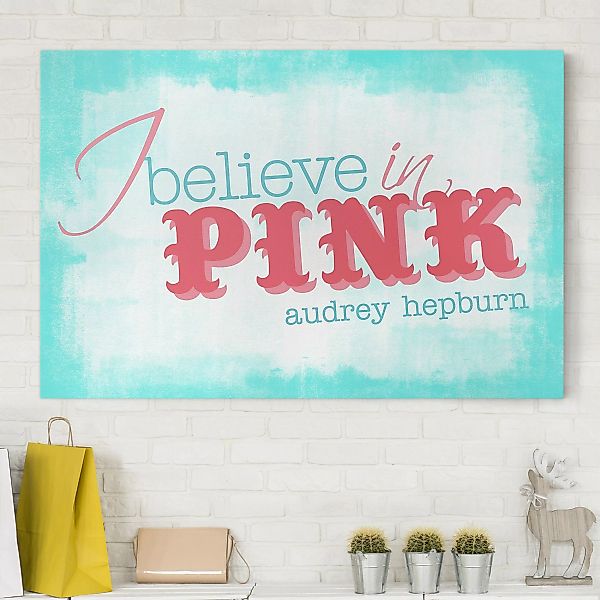 Leinwandbild Spruch - Querformat Pink günstig online kaufen