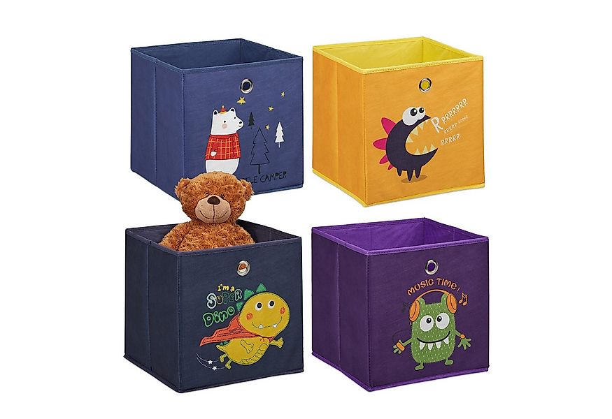 relaxdays Faltbox Kinder Aufbewahrungsboxen im 4er Set, A günstig online kaufen