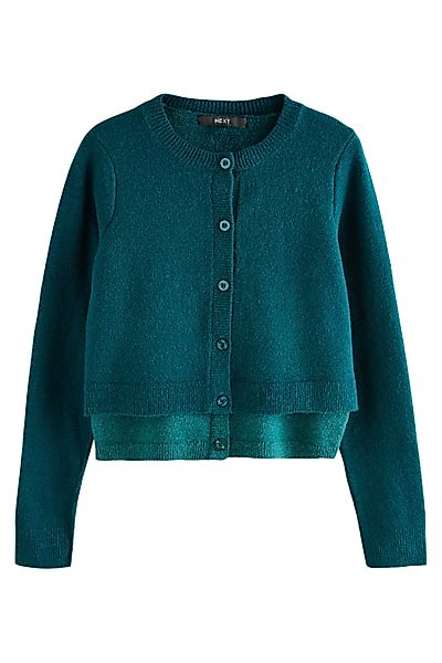 Next Rundhalspullover Doppellagige Strickjacke mit Rundhalsausschnitt günstig online kaufen