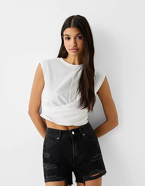 Bershka Jeansshorts Mit Rissen Damen 44 Schwarz günstig online kaufen