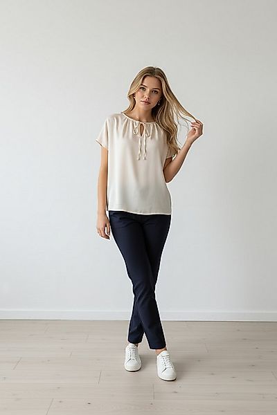 Zuckerwatte Satinbluse 25289 mit V-Ausschnitt, SILK TOUCH günstig online kaufen