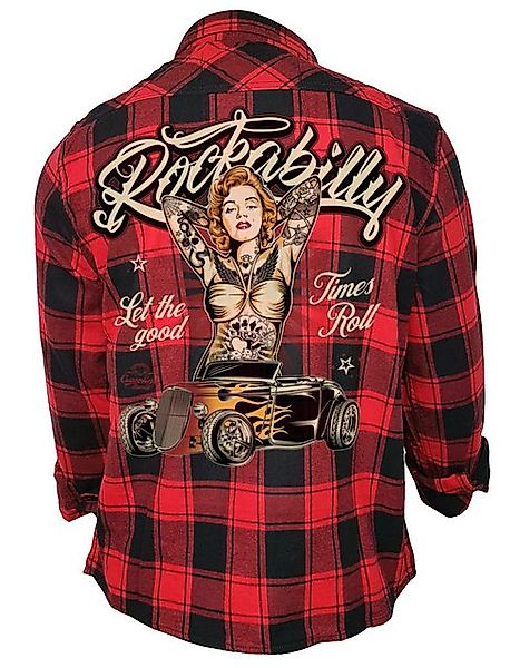 GASOLINE BANDIT® Flanellhemd Rockabilly schwarz-rot kariert: günstig online kaufen