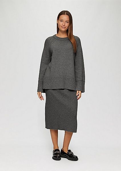 s.Oliver Midirock Rock Elastischer Midi-Strickrock mit Seitenschlitz günstig online kaufen