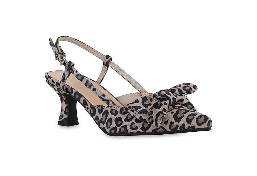 VAN HILL 841585 Slingpumps Damen Slingpumps Pumps Stiletto Schleifen Spitz günstig online kaufen