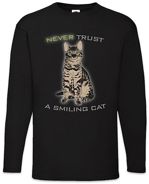 Urban Backwoods Langarmshirt Never Trust A Smiling Cat Langarm T-Shirt Katz günstig online kaufen