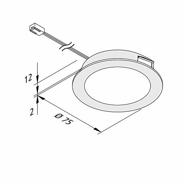 LED-Möbeleinbauleuchte FAR 68 edelstahl 4W 3.000K günstig online kaufen