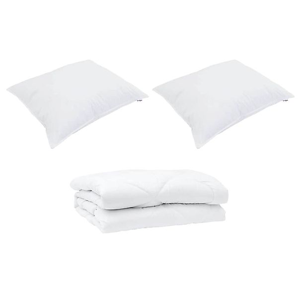 vidaXL Bettdecke mit Kissen 3-Tlg Weiß Mikrofaser 3377415 günstig online kaufen