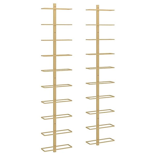 VidaXL Wand-Weinregale für 10 Flaschen 2 Stk. Golden Metall günstig online kaufen