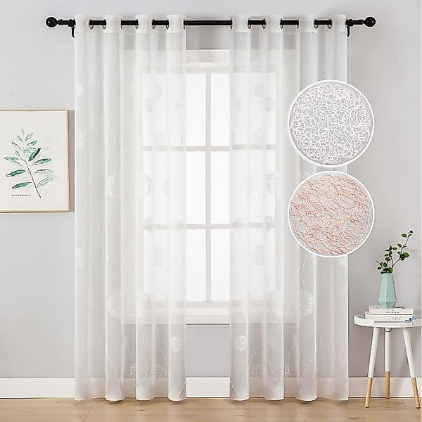 Sunicol Gardine Voile Vorhänge, Halbtransparent Gardinen, günstig online kaufen