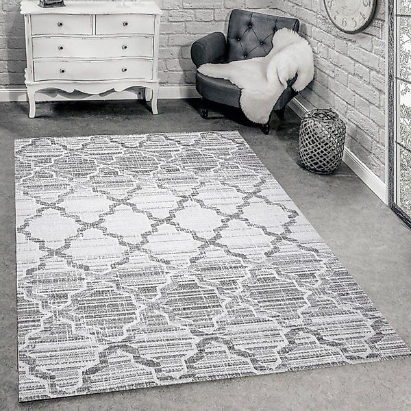 Jungengel Textilien Teppich Karo Silber/Grau 120x160cm günstig online kaufen