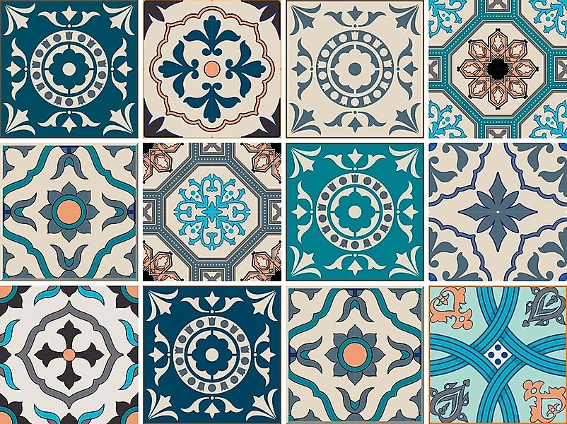 Home affaire Fliesenaufkleber Ornamente (12 St), günstig online kaufen