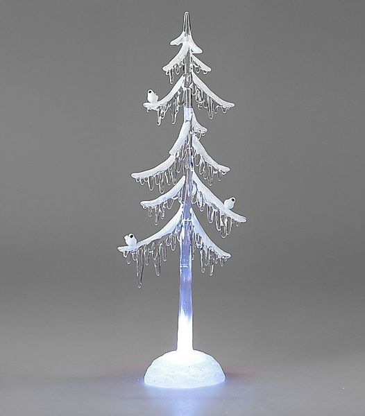 formano LED Dekolicht Weihnachtsbaum Acryl 35cm Dekobaum mit Licht & Vogel günstig online kaufen