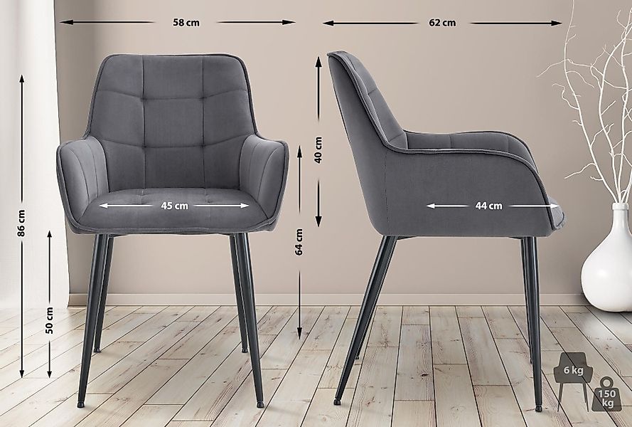 CLP Esszimmerstuhl Ferndale (2er Set), Ziernähte, günstig online kaufen