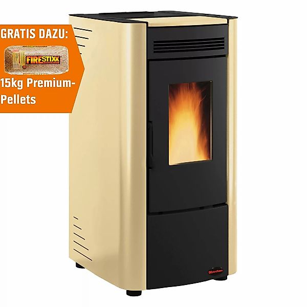 Firefix Pelletofen Ketty Stahl Schwarz-Beige 6,3 kW günstig online kaufen