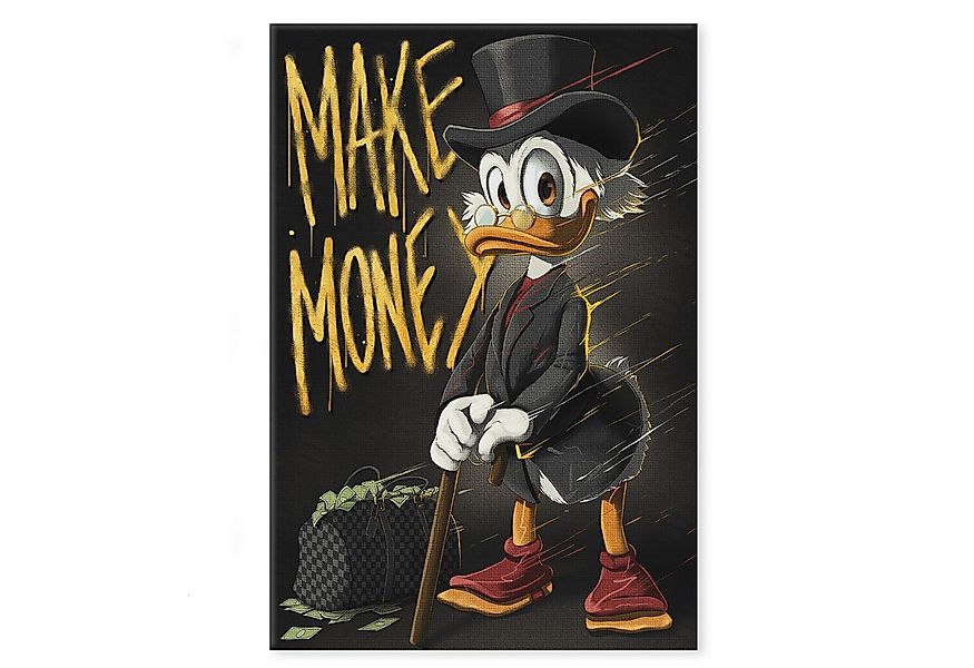 SimpleCanvas Wandbild Make Money Dagobert - Leinwandbild Pop Art / Motivati günstig online kaufen