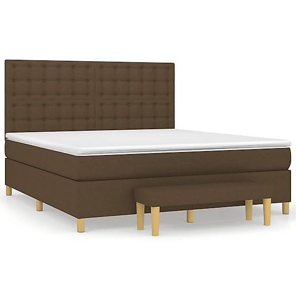 vidaXL Boxspringbett Boxspringbett mit Matratze Dunkelbraun 160x200 cm Stof günstig online kaufen