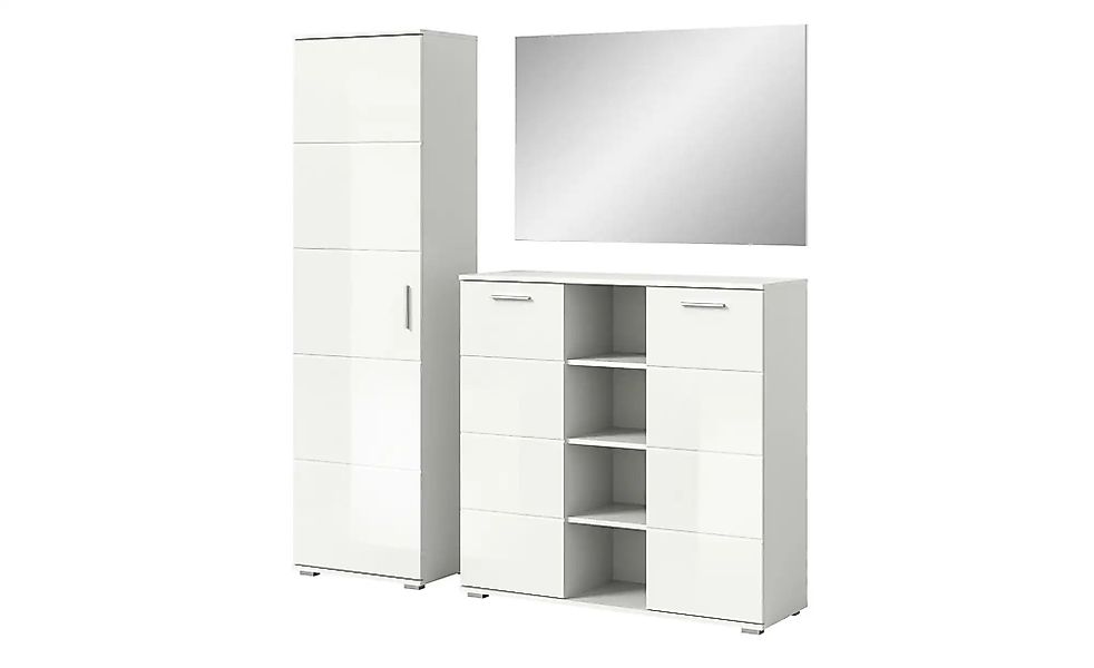 ebuy24 Kleiderschrank Prego Garderobenmöbel Set 3 Teile Hochglanz weiß günstig online kaufen