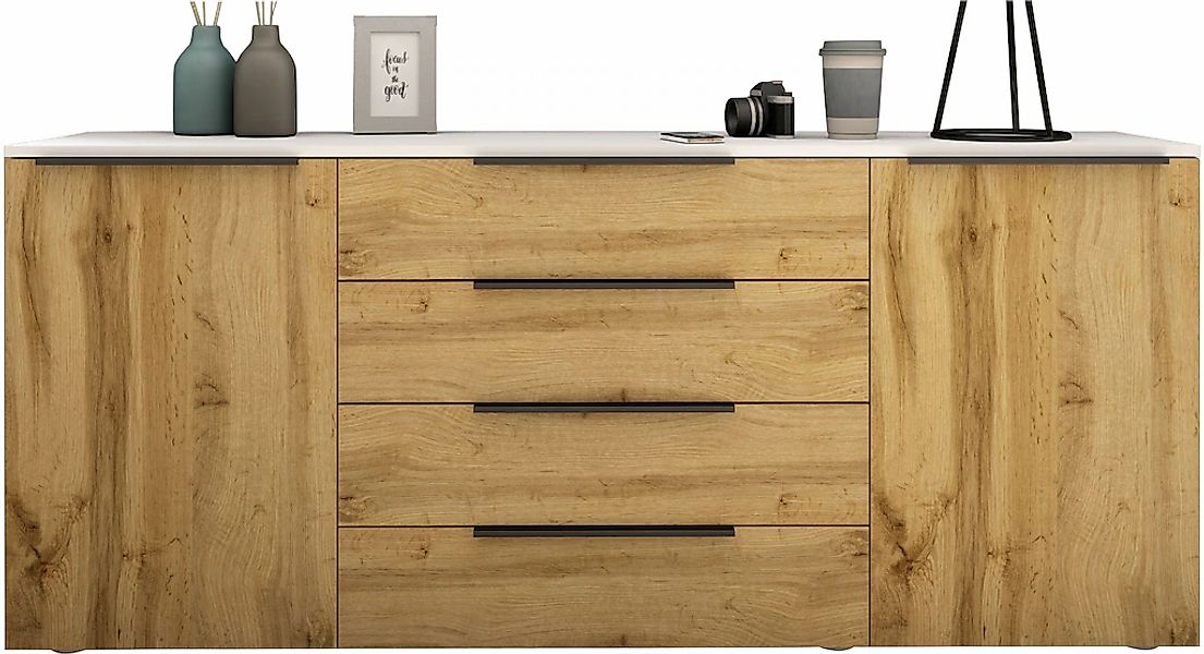 borchardt Möbel Sideboard "Tom, moderne Kommode mit dunklen Metallgriffen" günstig online kaufen