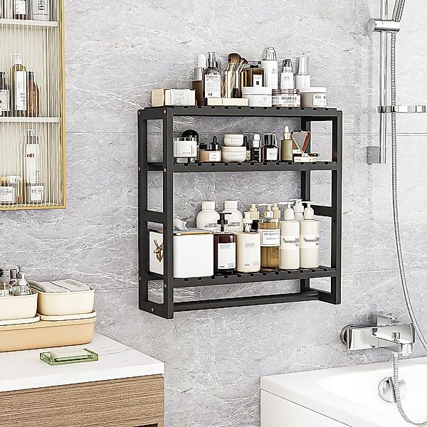 NUODWELL Badregal Badezimmer Regal Badmöbel Bambus günstig online kaufen