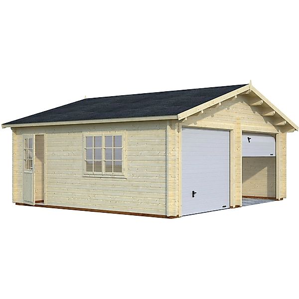 Palmako Garage »Roger« BxTxH: 629x565x310 cm, mit Sektionaltor, naturbelass günstig online kaufen