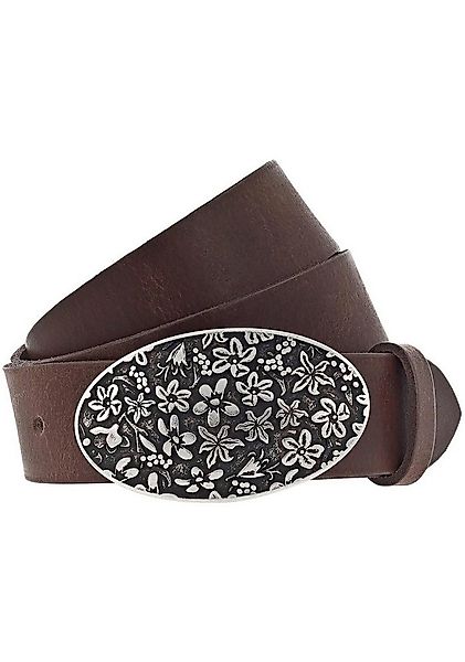 MUSTANG Koppelgürtel Florale Koppelschließe in mattem Silber, 3,5 cm günstig online kaufen