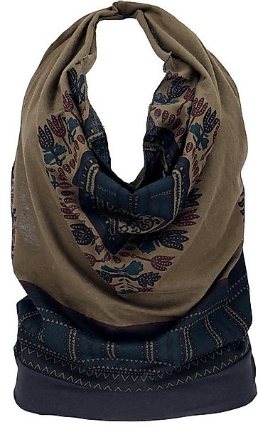 Guru-Shop T-Shirt Goa Top, Dashiki Psytrance Neckholder Top - olive alterna günstig online kaufen