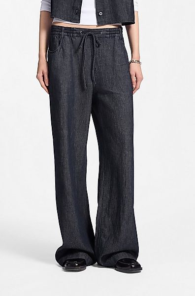 HUGO Blue Schlupfhose Hidona aus leichtem Denim mit Leinen-Anteil günstig online kaufen