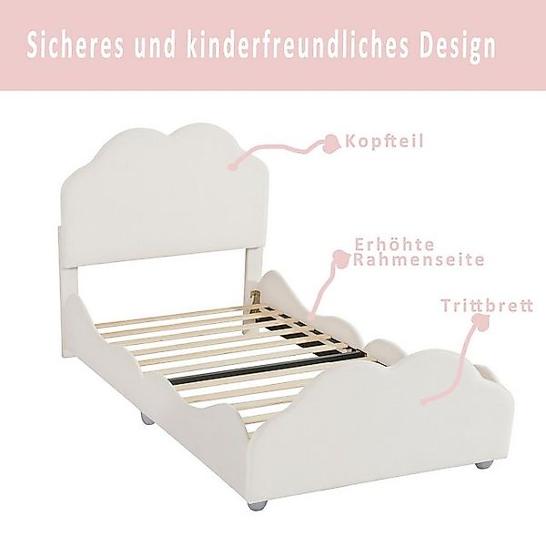 STILVORA Bett 90x200 Polsterbett mit Lattenrost,Bettgestell ohne Matratze,b günstig online kaufen