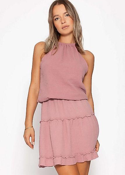 SASSYCLASSY T-Shirt Schulterfreies Musselin Top für Damen Sommerliches Baum günstig online kaufen