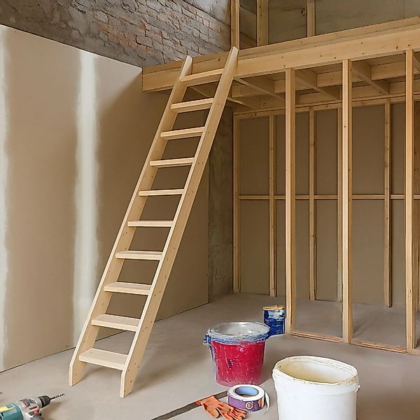 Treppen Intercon Bautreppe Raumspartreppe Fichte Massiv Stabile Holzleiter günstig online kaufen