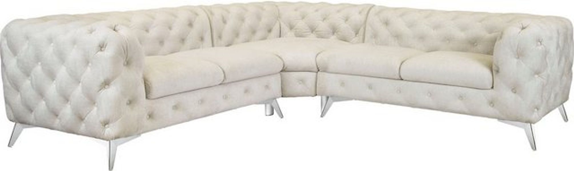 Leonique Chesterfield-Sofa Ecksofa GLYNIS L-Form mit Wellenunterfederung, M günstig online kaufen