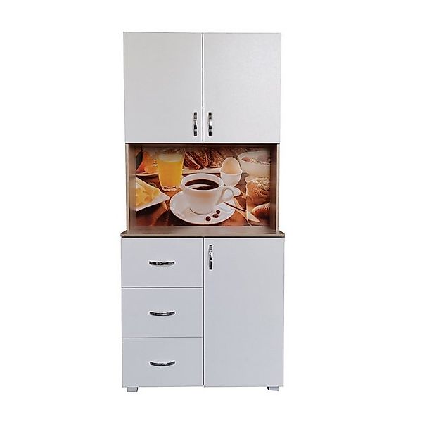 HTI-Living Hochschrank Küchenschrank Weiß/Sonoma Blanca Bistro (Stück, 1-St günstig online kaufen