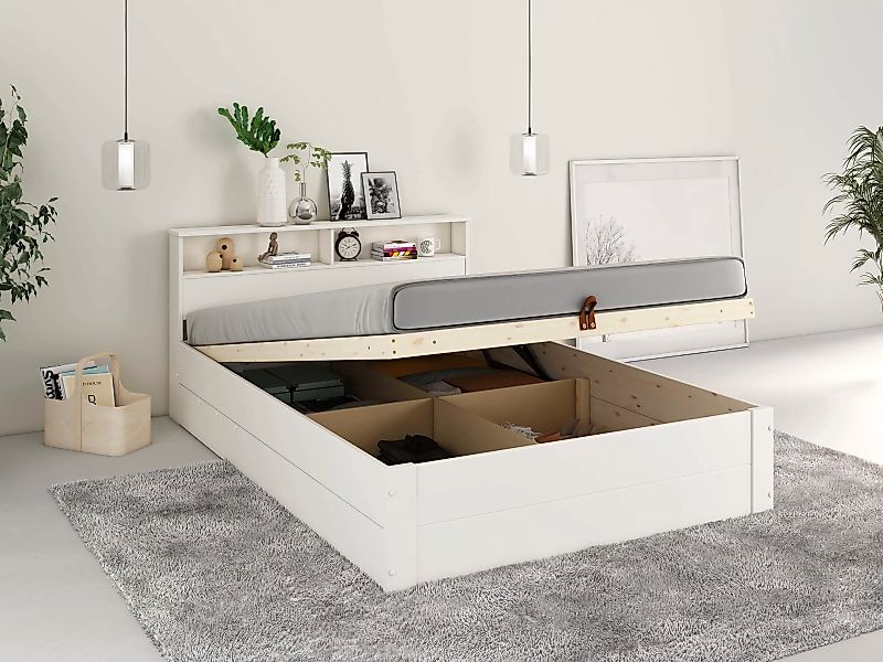 Home affaire Stauraumbett "MAREILLES", (140x200cm und 180x200cm), Massivhol günstig online kaufen