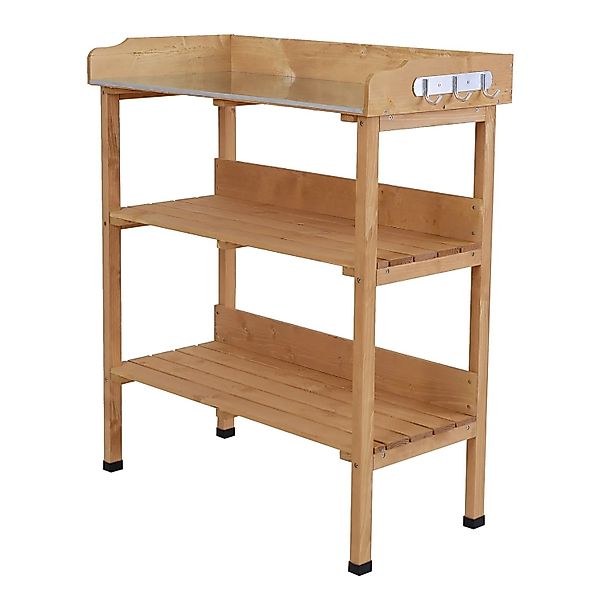 Outsunny Pflanztisch Tannenholz Naturholz 76L x 37B x 89H cm günstig online kaufen