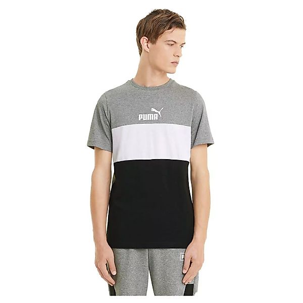 Puma Essential+colorblock Kurzarm T-shirt L Medium Gray Heather günstig online kaufen
