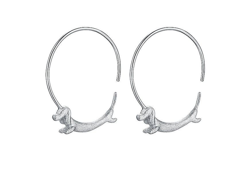 Runde Perlé Paar Creolen handgefertigte Dachshund Dackel Creolen, kleine za günstig online kaufen