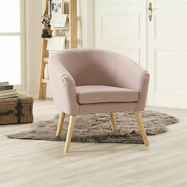 home24 Mørteens Sessel Ida I Mauve Webstoff 73x73x69 cm (BxHxT) günstig online kaufen