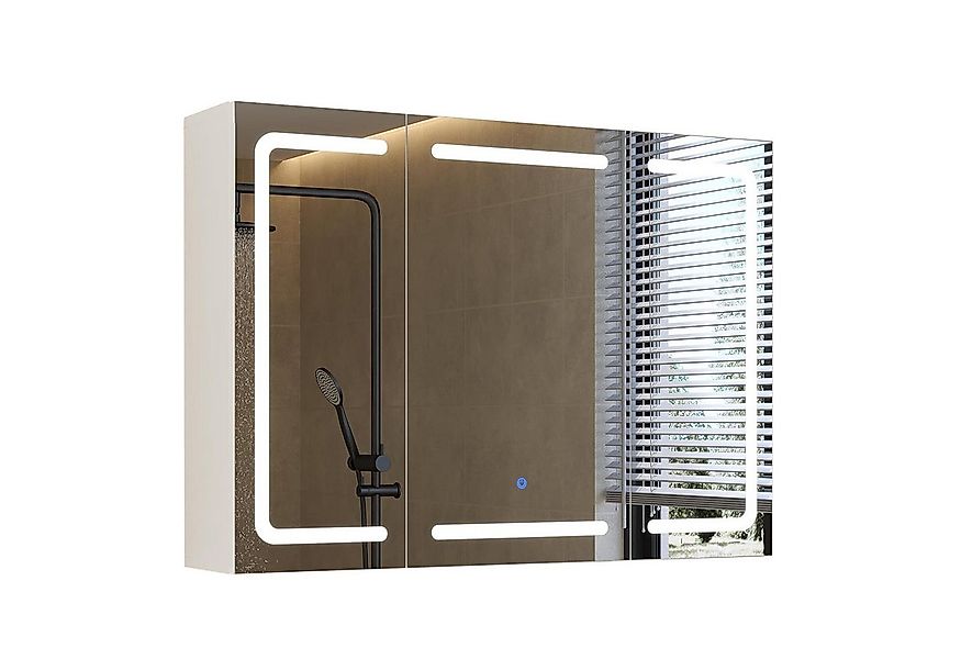 MSMASK Badezimmerspiegelschrank mit LED-Spiegel, 3 Farbtemperaturen, Dimmfu günstig online kaufen