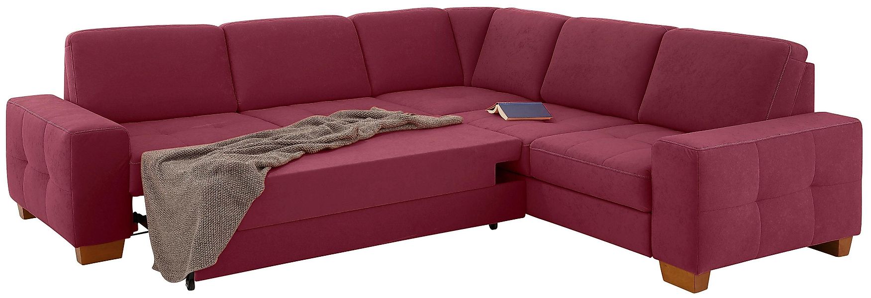 Home affaire Ecksofa "Puccini L-Form" mit Federkern, Sitztiefenverstellung, günstig online kaufen