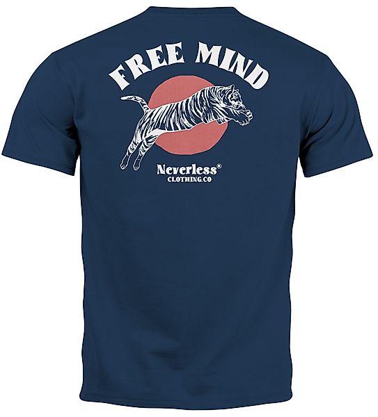 Neverless Print-Shirt Herren T-Shirt Backprint Tiger günstig online kaufen
