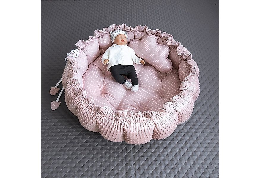 Loolay Bettnestchen PUNKTE Rosa/ MINKY ENGELSNEST Nestchen Babynest Unterla günstig online kaufen