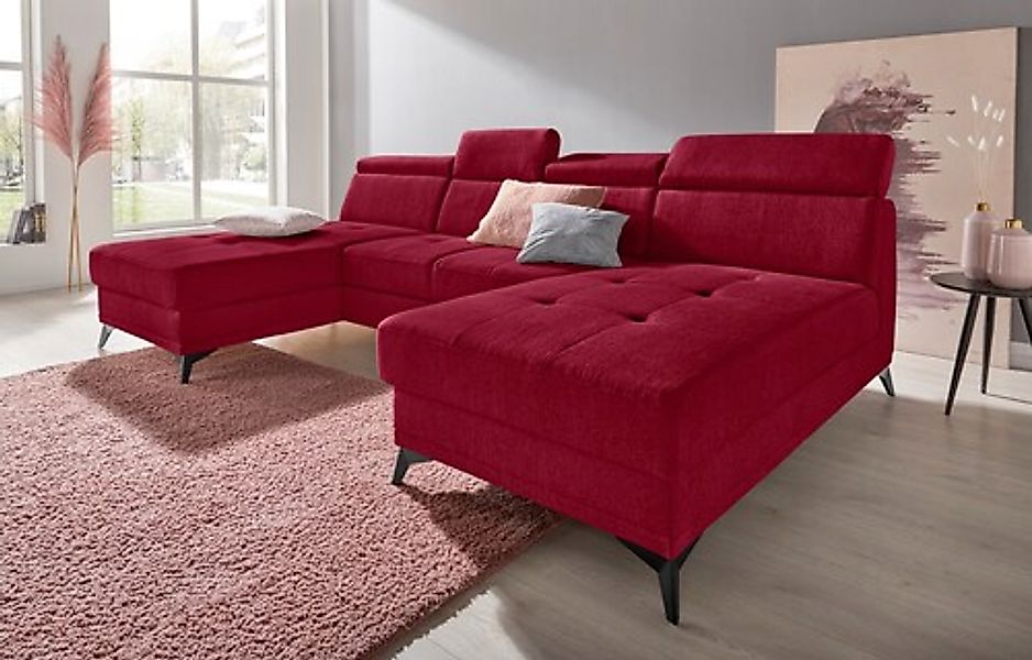 INOSIGN Wohnlandschaft »Cardiz U-Form« inkl.Kopfteilverstellung und Federke günstig online kaufen