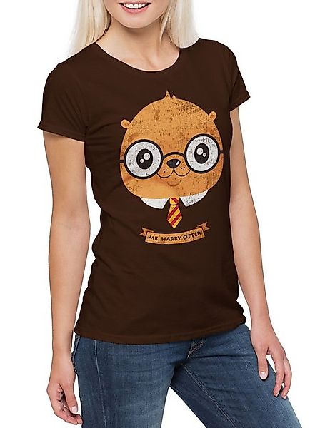 Urban Backwoods Print-Shirt Harry Otter Damen T-Shirt Shirt Wizard Animal W günstig online kaufen